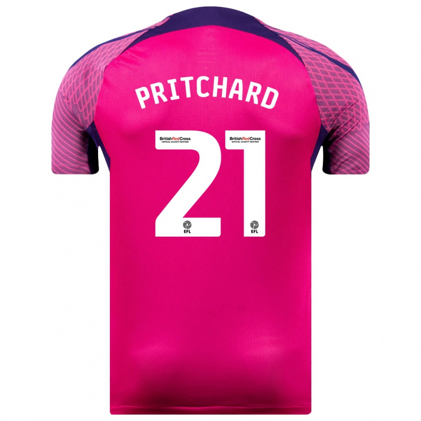 Herren Alex Pritchard #21 Lila Auswärtstrikot Trikot 2023/24 T-Shirt Österreich