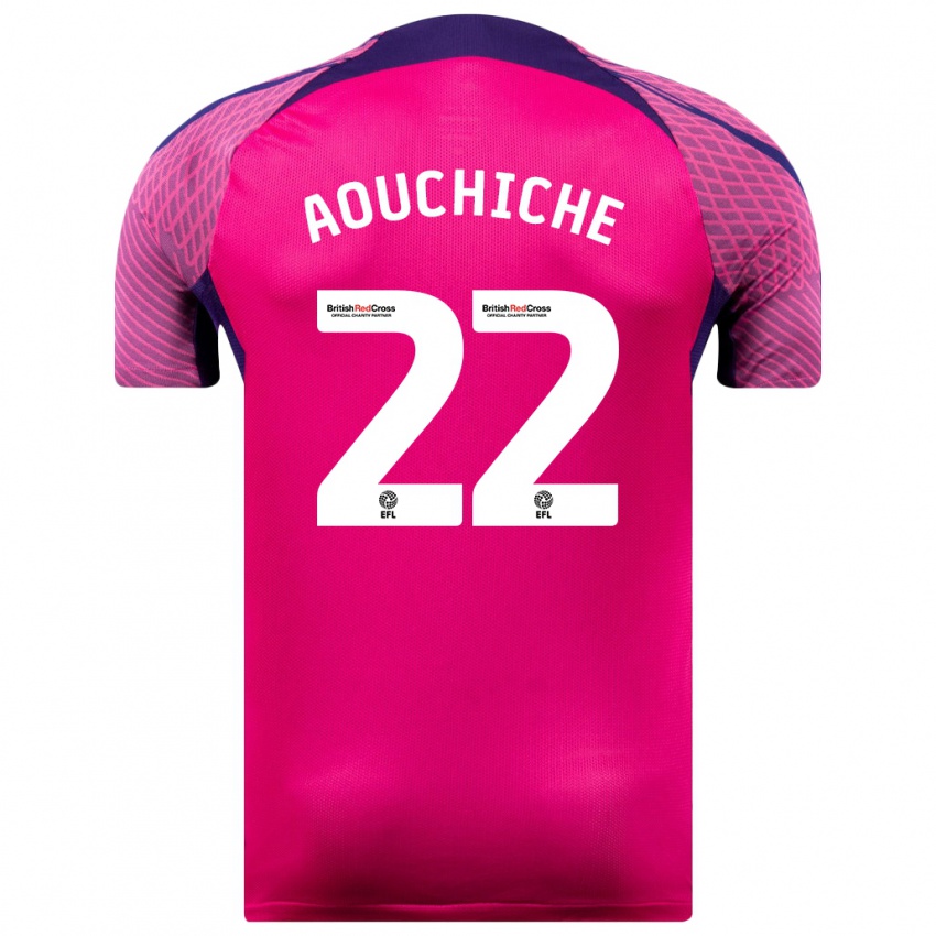 Herren Adil Aouchiche #22 Lila Auswärtstrikot Trikot 2023/24 T-Shirt Österreich