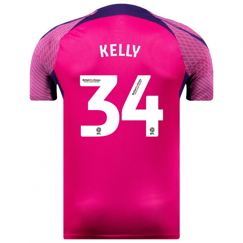 Herren Caden Kelly #34 Lila Auswärtstrikot Trikot 2023/24 T-Shirt Österreich