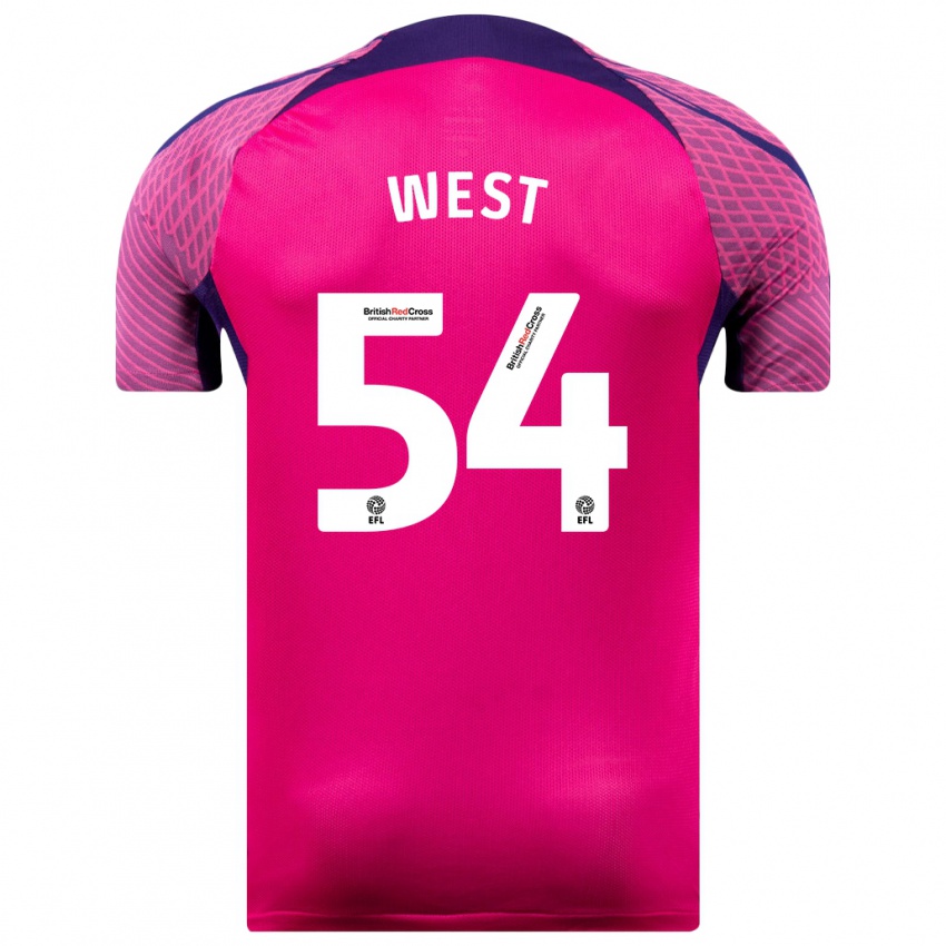 Herren Ella West #54 Lila Auswärtstrikot Trikot 2023/24 T-Shirt Österreich