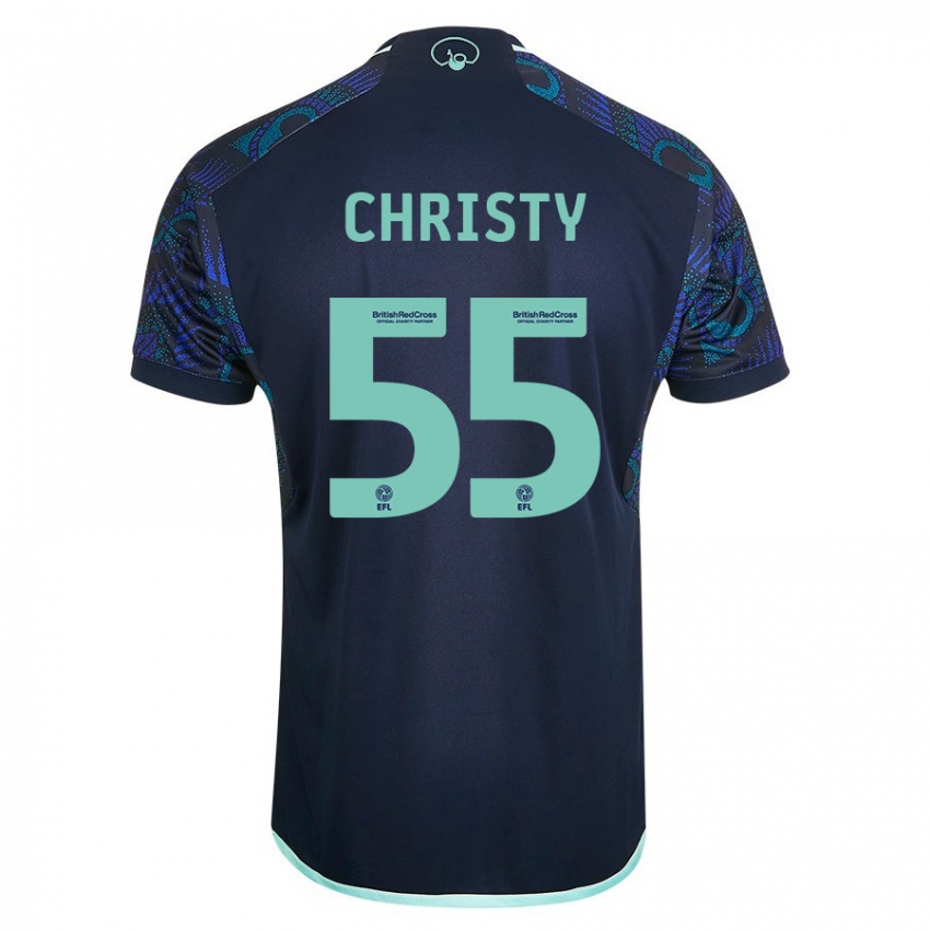 Herren Harry Christy #55 Blau Auswärtstrikot Trikot 2023/24 T-Shirt Österreich