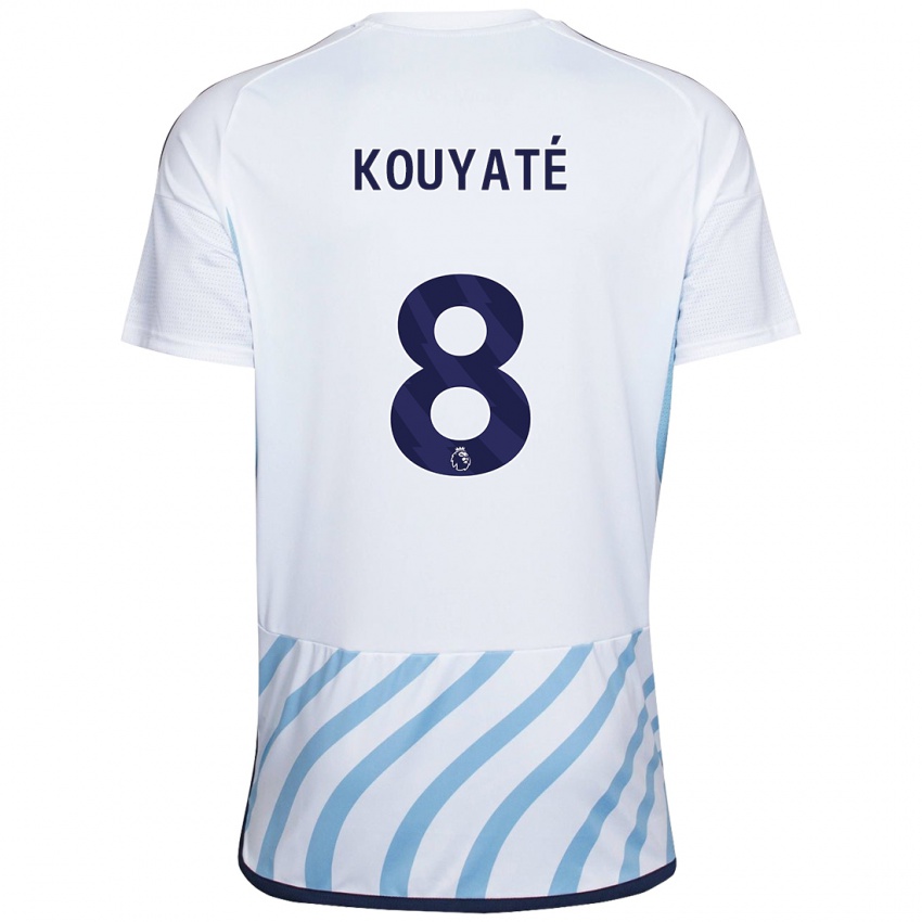 Herren Cheikhou Kouyate #8 Weiß Blau Auswärtstrikot Trikot 2023/24 T-Shirt Österreich