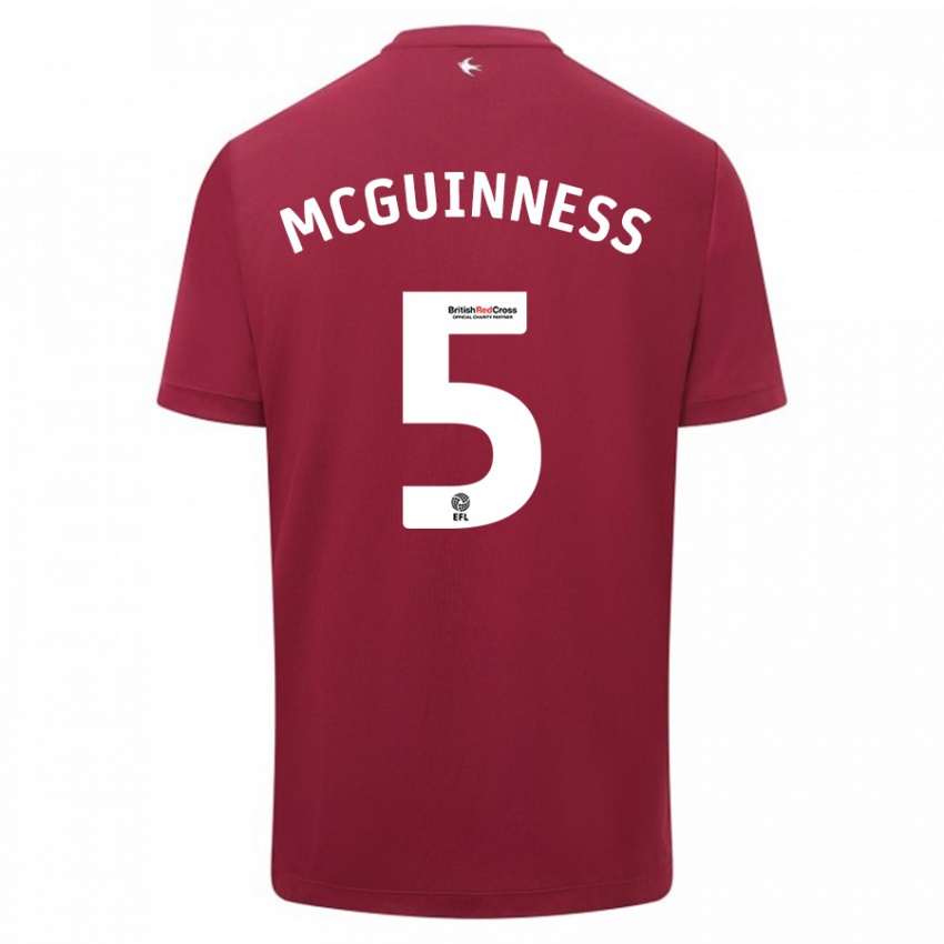 Herren Mark Mcguinness #5 Rot Auswärtstrikot Trikot 2023/24 T-Shirt Österreich