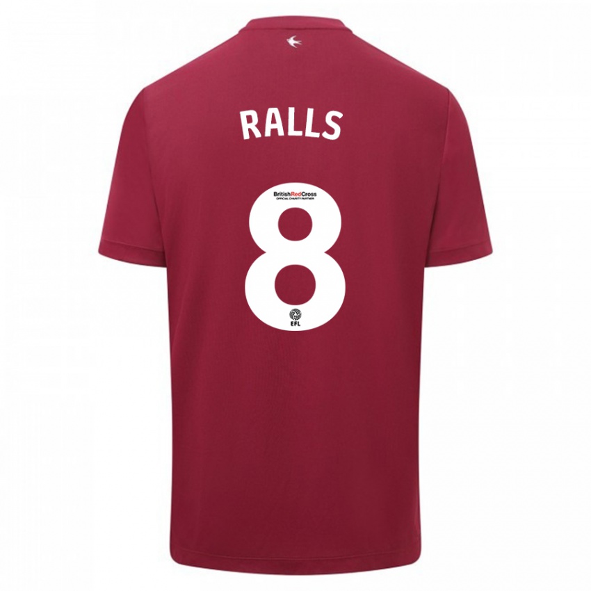 Herren Joe Ralls #8 Rot Auswärtstrikot Trikot 2023/24 T-Shirt Österreich