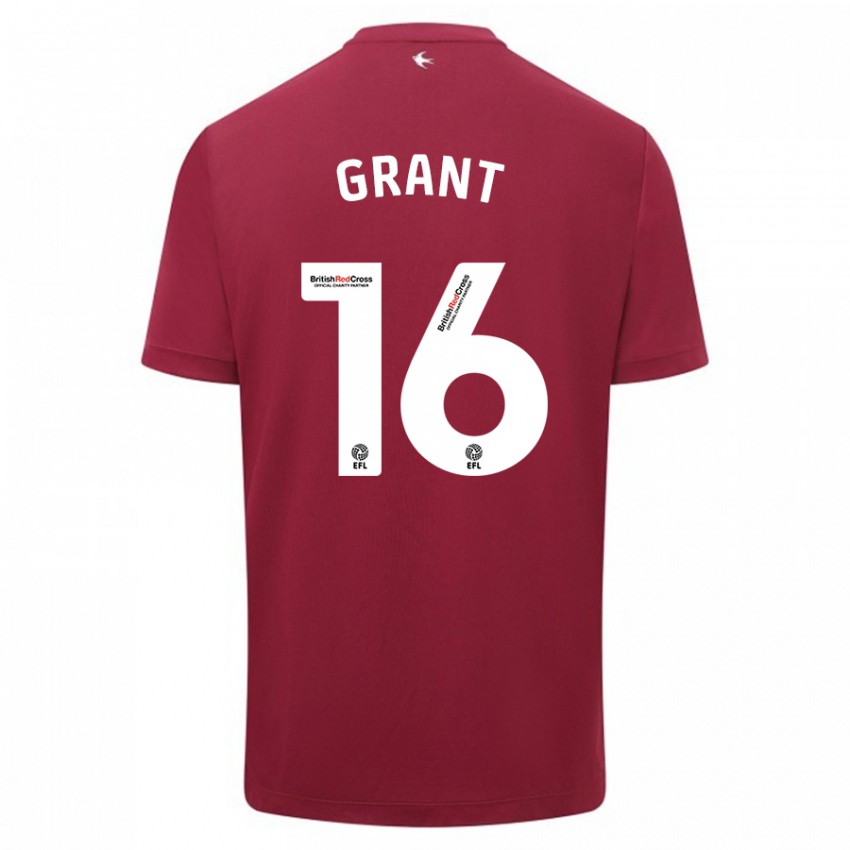 Herren Karlan Grant #16 Rot Auswärtstrikot Trikot 2023/24 T-Shirt Österreich