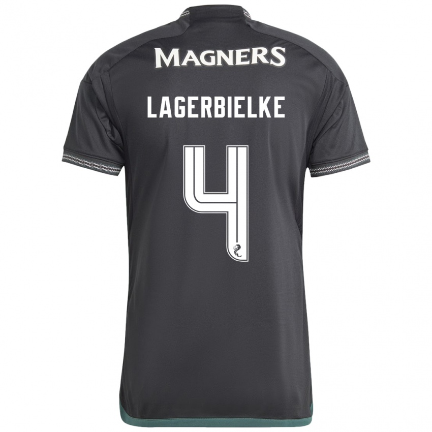 Herren Gustaf Lagerbielke #4 Schwarz Auswärtstrikot Trikot 2023/24 T-Shirt Österreich