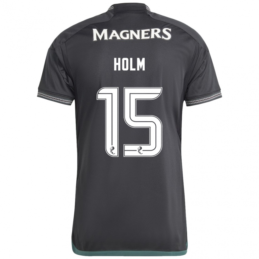 Herren Odin Thiago Holm #15 Schwarz Auswärtstrikot Trikot 2023/24 T-Shirt Österreich