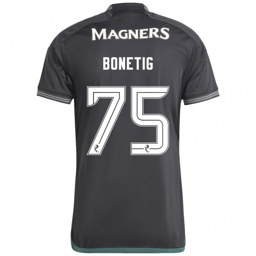 Herren Liam Bonetig #75 Schwarz Auswärtstrikot Trikot 2023/24 T-Shirt Österreich