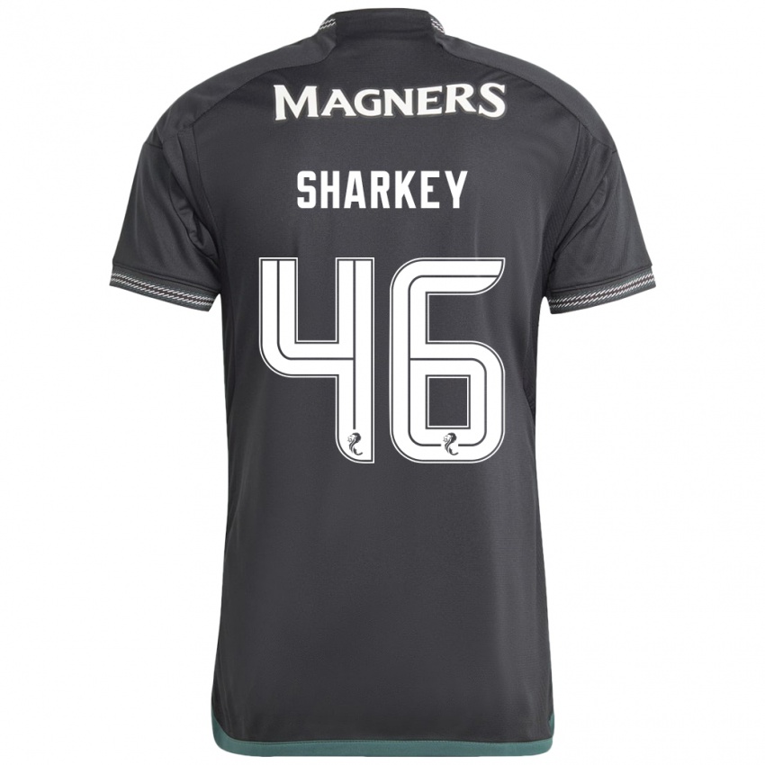 Herren Amy Sharkey #46 Schwarz Auswärtstrikot Trikot 2023/24 T-Shirt Österreich