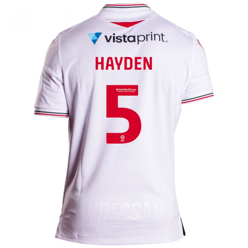 Herren Aaron Hayden #5 Weiß Auswärtstrikot Trikot 2023/24 T-Shirt Österreich