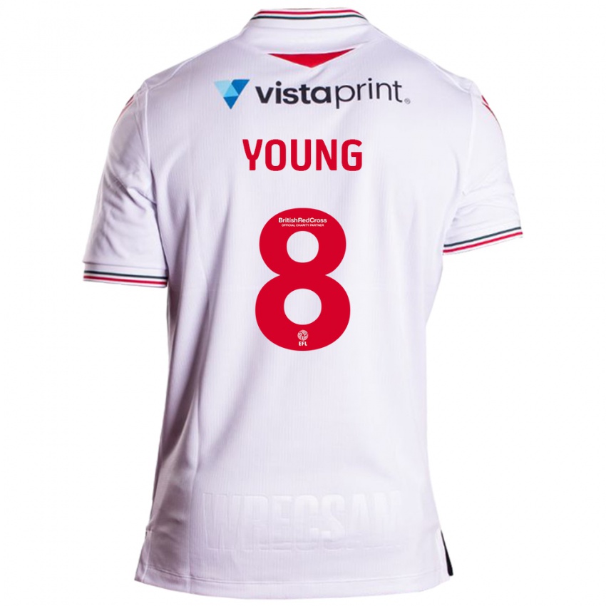 Herren Luke Young #8 Weiß Auswärtstrikot Trikot 2023/24 T-Shirt Österreich