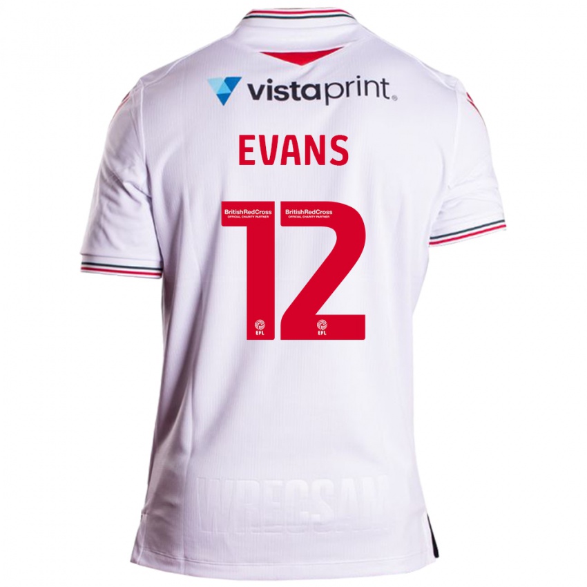 Herren George Evans #12 Weiß Auswärtstrikot Trikot 2023/24 T-Shirt Österreich