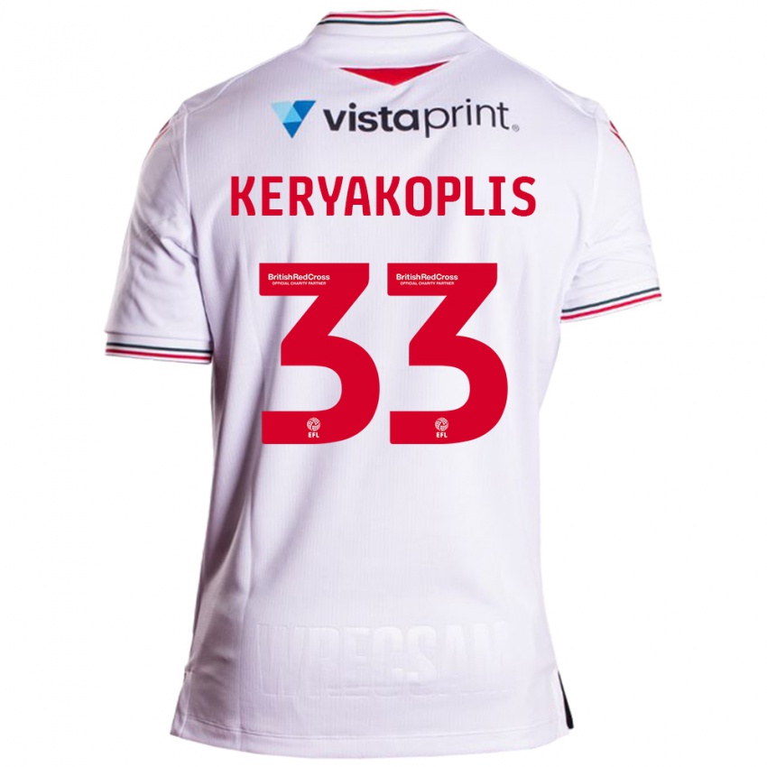 Herren Hannah Keryakoplis #33 Weiß Auswärtstrikot Trikot 2023/24 T-Shirt Österreich