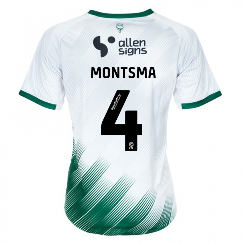 Herren Lewis Montsma #4 Weiß Auswärtstrikot Trikot 2023/24 T-Shirt Österreich