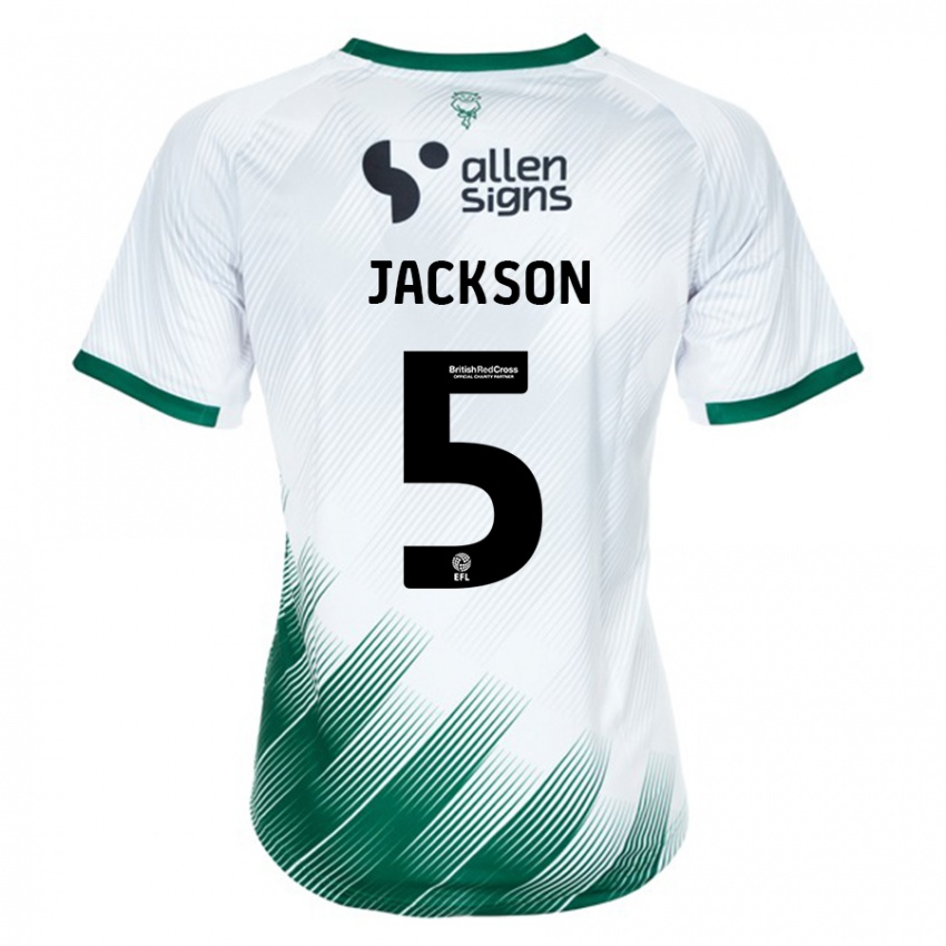 Herren Adam Jackson #5 Weiß Auswärtstrikot Trikot 2023/24 T-Shirt Österreich