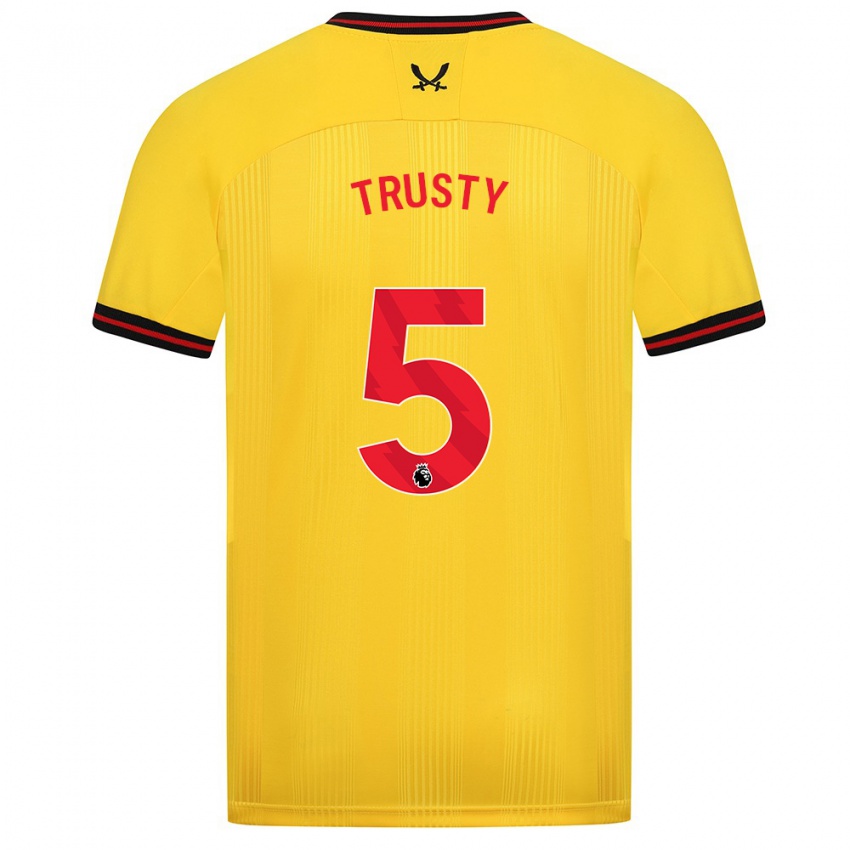 Herren Auston Trusty #5 Gelb Auswärtstrikot Trikot 2023/24 T-Shirt Österreich