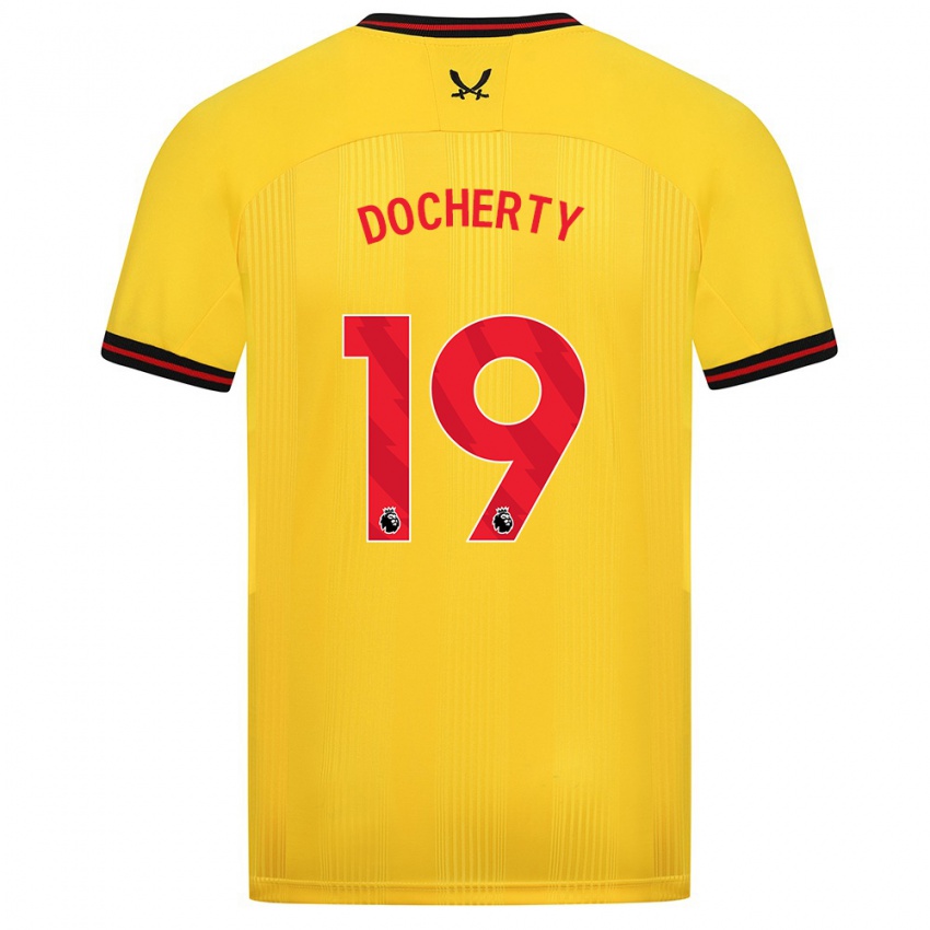 Herren Charley Docherty #19 Gelb Auswärtstrikot Trikot 2023/24 T-Shirt Österreich