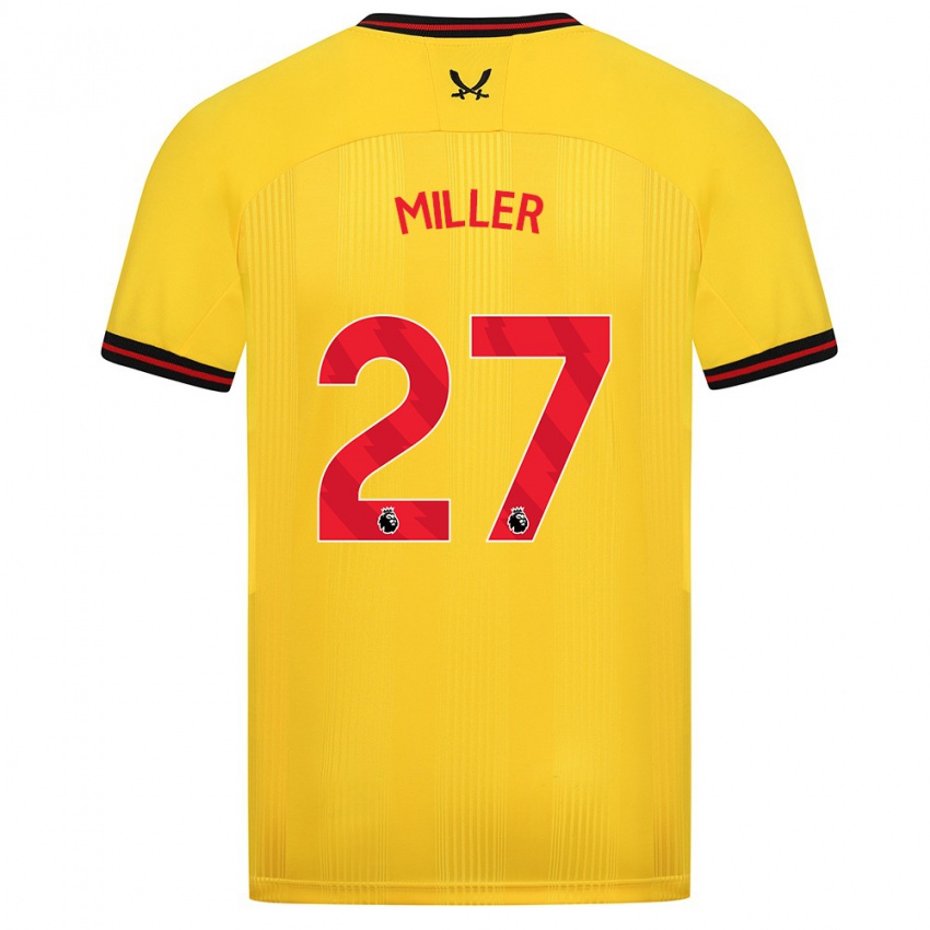 Herren Lara Miller #27 Gelb Auswärtstrikot Trikot 2023/24 T-Shirt Österreich