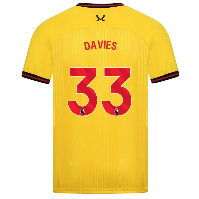 Herren Bethan Davies #33 Gelb Auswärtstrikot Trikot 2023/24 T-Shirt Österreich