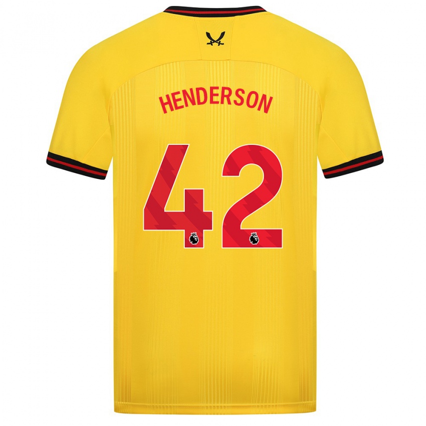 Herren Peyton Henderson #42 Gelb Auswärtstrikot Trikot 2023/24 T-Shirt Österreich