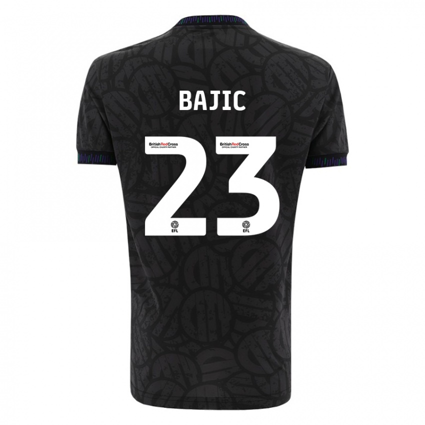 Herren Stefan Bajic #23 Schwarz Auswärtstrikot Trikot 2023/24 T-Shirt Österreich