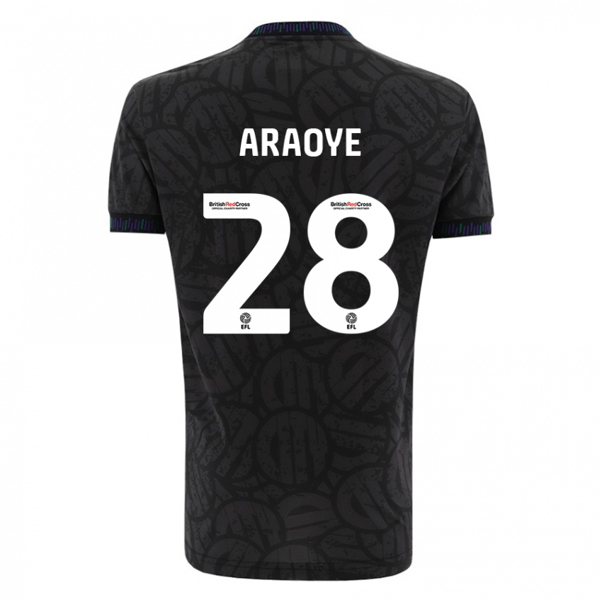 Herren Raphael Araoye #28 Schwarz Auswärtstrikot Trikot 2023/24 T-Shirt Österreich