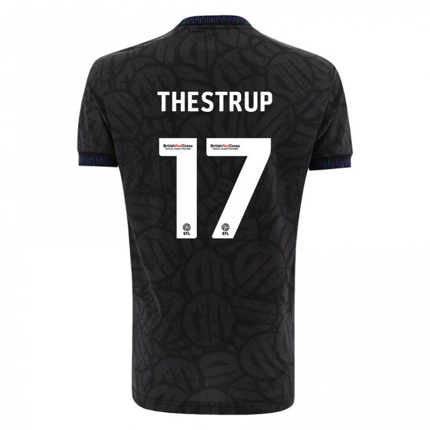 Herren Amalie Thestrup #17 Schwarz Auswärtstrikot Trikot 2023/24 T-Shirt Österreich