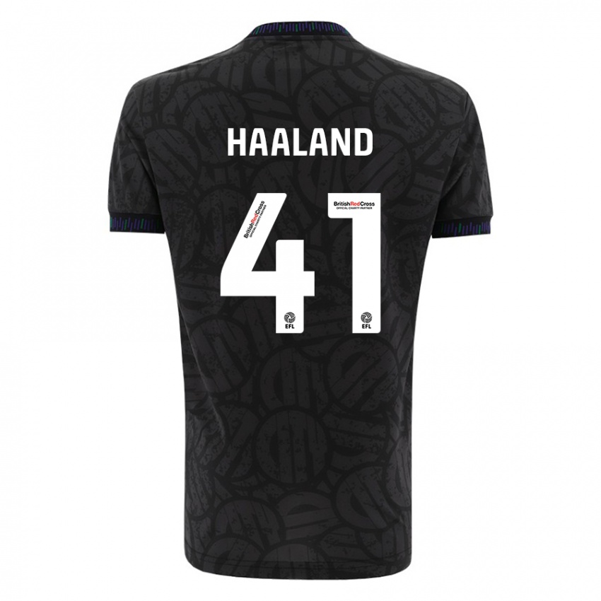 Herren Benedicte Haaland #41 Schwarz Auswärtstrikot Trikot 2023/24 T-Shirt Österreich