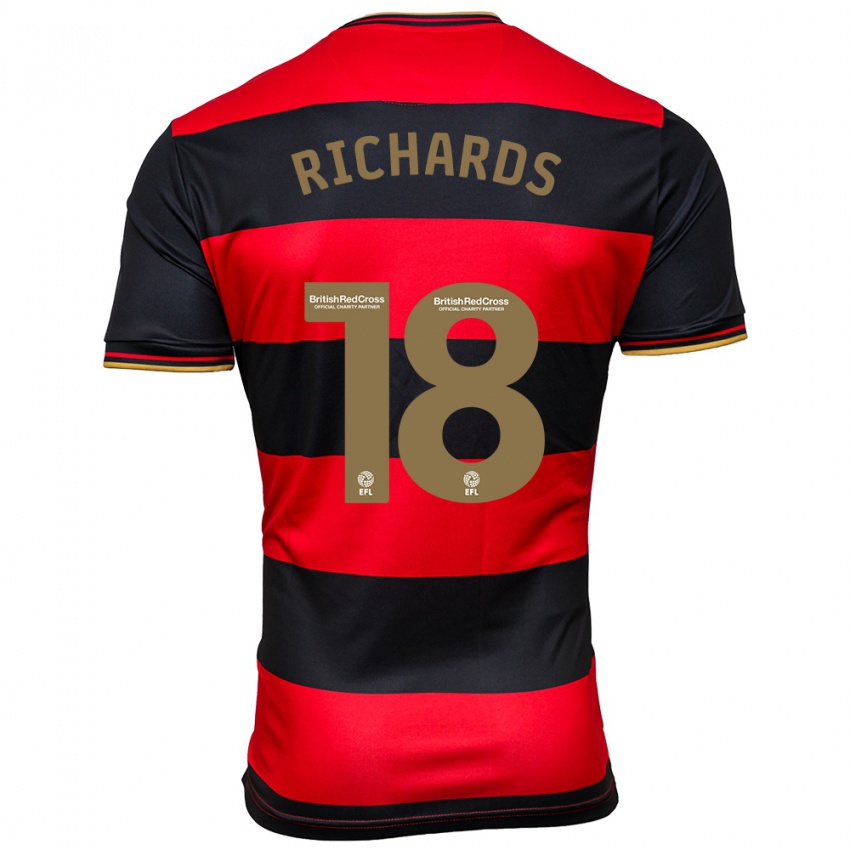 Herren Taylor Richards #18 Schwarz Rot Auswärtstrikot Trikot 2023/24 T-Shirt Österreich