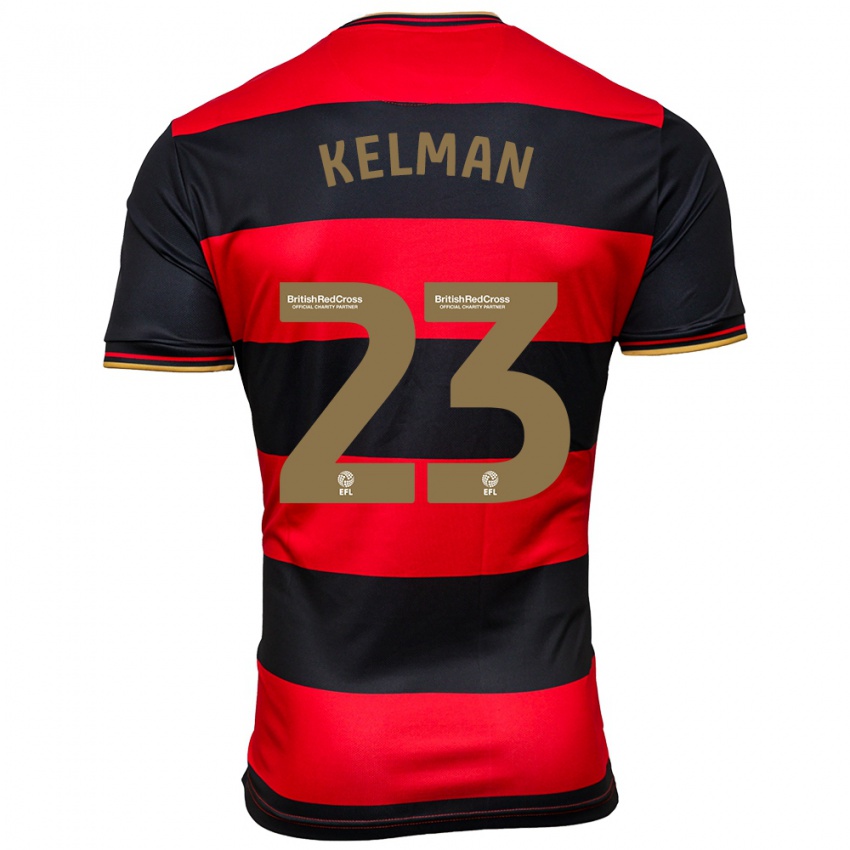 Herren Charlie Kelman #23 Schwarz Rot Auswärtstrikot Trikot 2023/24 T-Shirt Österreich
