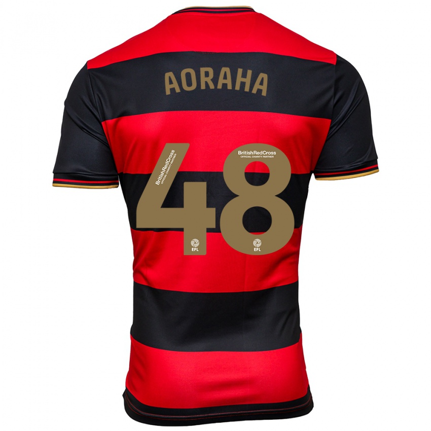 Herren Alexander Aoraha #48 Schwarz Rot Auswärtstrikot Trikot 2023/24 T-Shirt Österreich