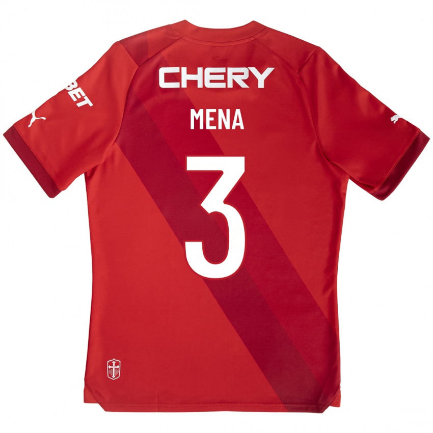 Herren Eugenio Mena #3 Rot Auswärtstrikot Trikot 2023/24 T-Shirt Österreich