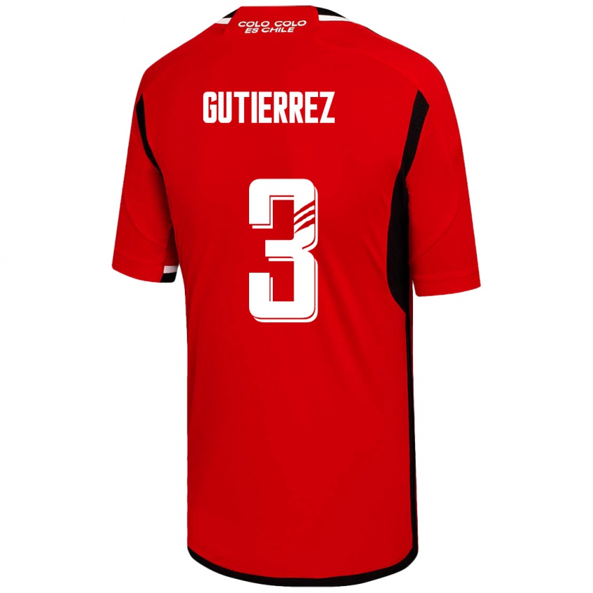 Herren Daniel Gutiérrez #3 Rot Auswärtstrikot Trikot 2023/24 T-Shirt Österreich