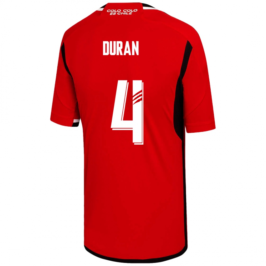 Herren Elisa Durán #4 Rot Auswärtstrikot Trikot 2023/24 T-Shirt Österreich