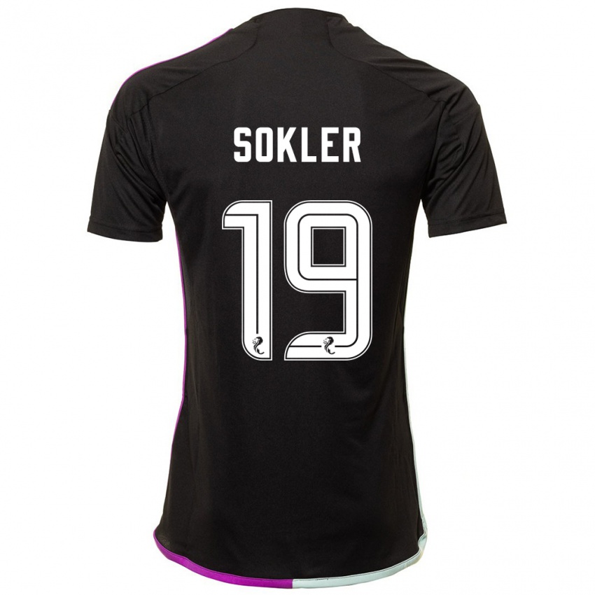 Herren Ester Sokler #19 Schwarz Auswärtstrikot Trikot 2023/24 T-Shirt Österreich