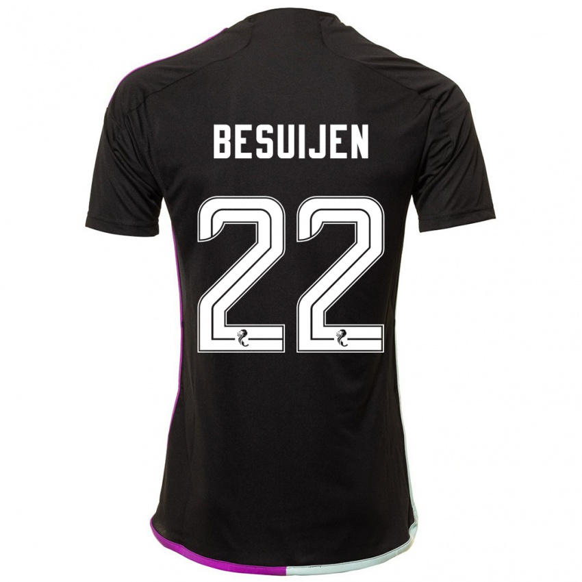 Herren Vicente Besuijen #22 Schwarz Auswärtstrikot Trikot 2023/24 T-Shirt Österreich