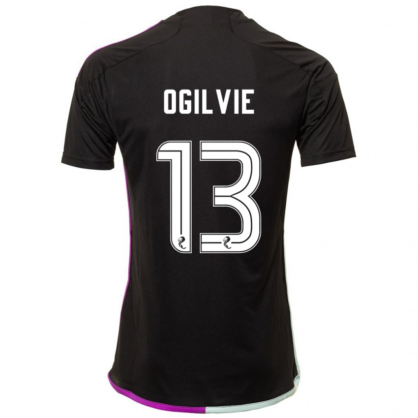 Herren Francesca Ogilvie #13 Schwarz Auswärtstrikot Trikot 2023/24 T-Shirt Österreich