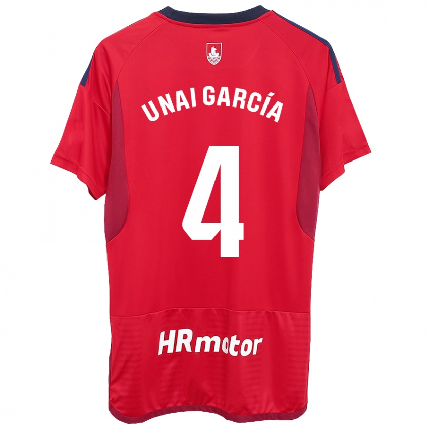 Damen Unai García #4 Rot Heimtrikot Trikot 2023/24 T-Shirt Österreich