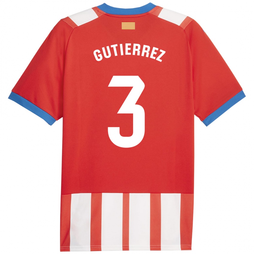 Damen Miguel Gutierrez #3 Rot-Weiss Heimtrikot Trikot 2023/24 T-Shirt Österreich
