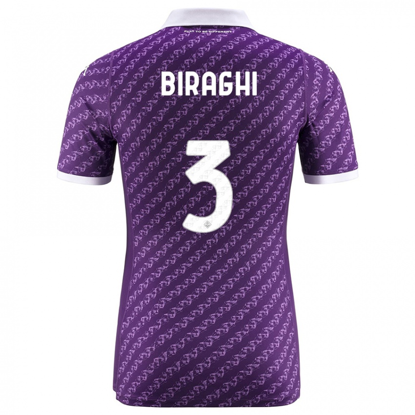 Damen Cristiano Biraghi #3 Violett Heimtrikot Trikot 2023/24 T-Shirt Österreich