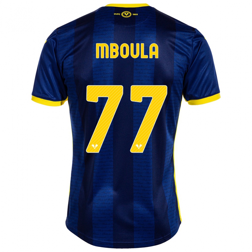 Damen Jordi Mboula #77 Marine Heimtrikot Trikot 2023/24 T-Shirt Österreich