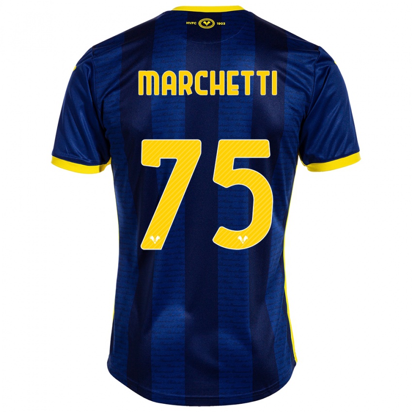 Damen Nicolò Marchetti #75 Marine Heimtrikot Trikot 2023/24 T-Shirt Österreich