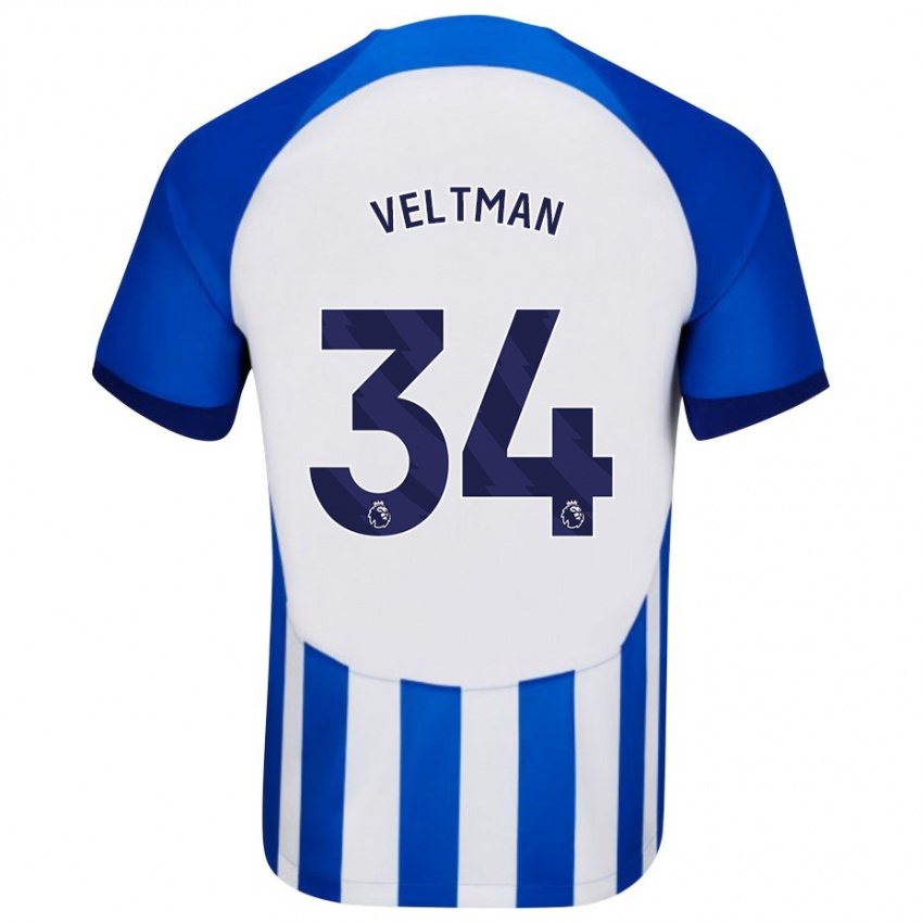 Damen Joel Veltman #34 Blau Heimtrikot Trikot 2023/24 T-Shirt Österreich