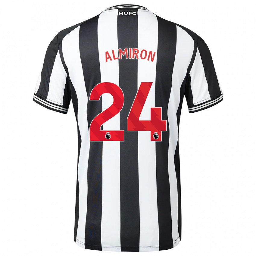 Damen Miguel Almiron #24 Schwarz-Weiss Heimtrikot Trikot 2023/24 T-Shirt Österreich