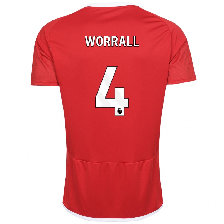Damen Joe Worrall #4 Rot Heimtrikot Trikot 2023/24 T-Shirt Österreich