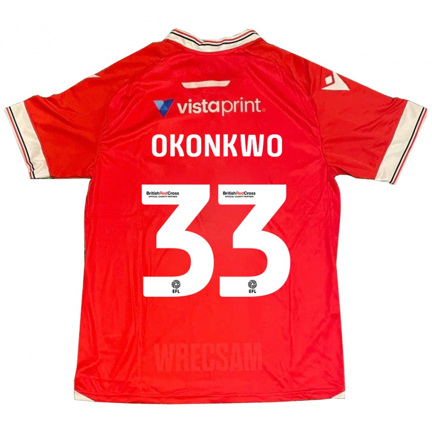 Damen Arthur Okonkwo #33 Rot Heimtrikot Trikot 2023/24 T-Shirt Österreich