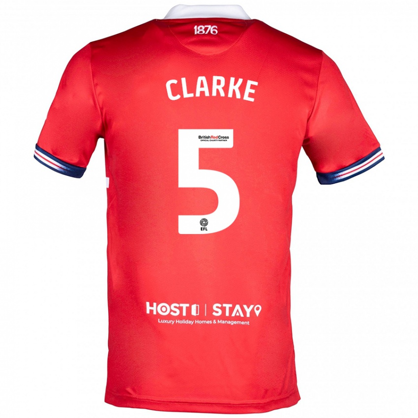 Damen Matt Clarke #5 Rot Heimtrikot Trikot 2023/24 T-Shirt Österreich