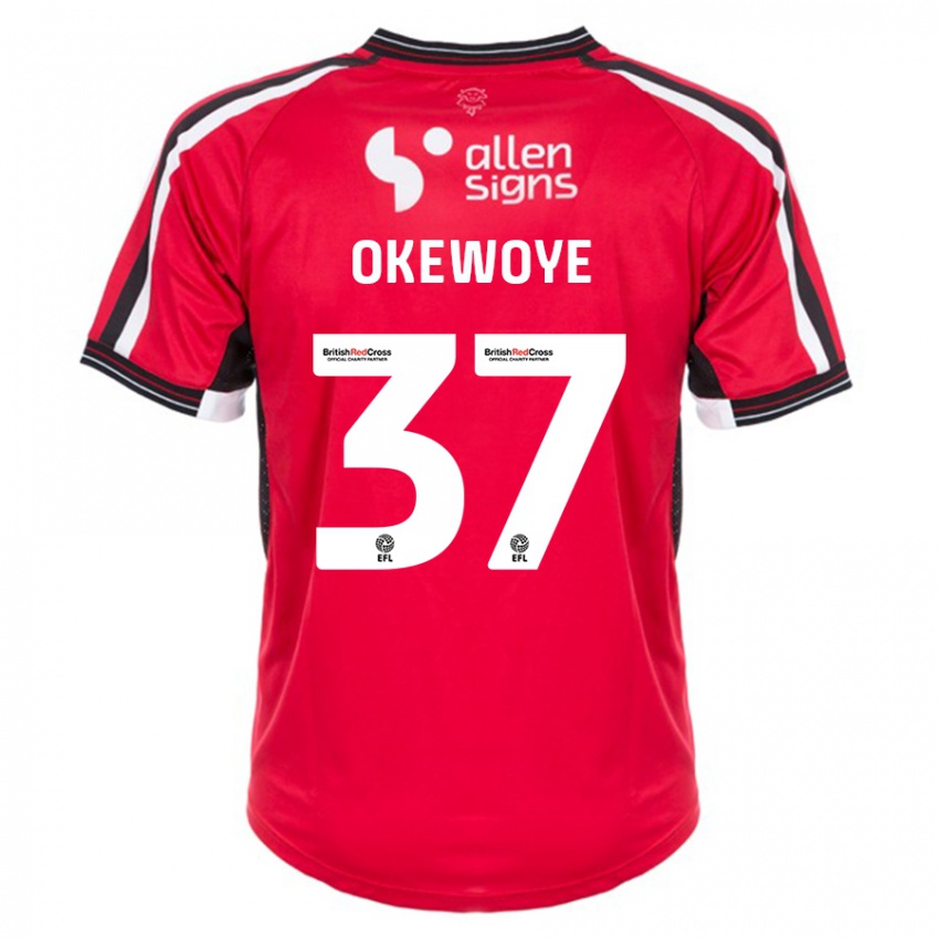 Damen Gbolahan Okewoye #37 Rot Heimtrikot Trikot 2023/24 T-Shirt Österreich