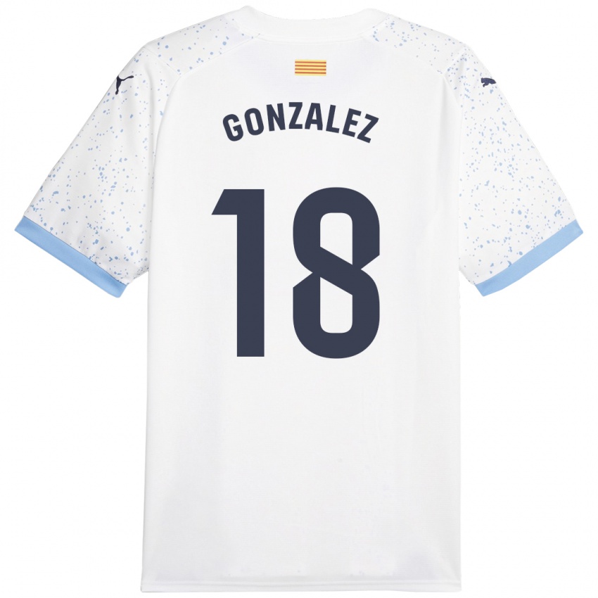 Damen Gerard Gonzalez #18 Weiß Auswärtstrikot Trikot 2023/24 T-Shirt Österreich