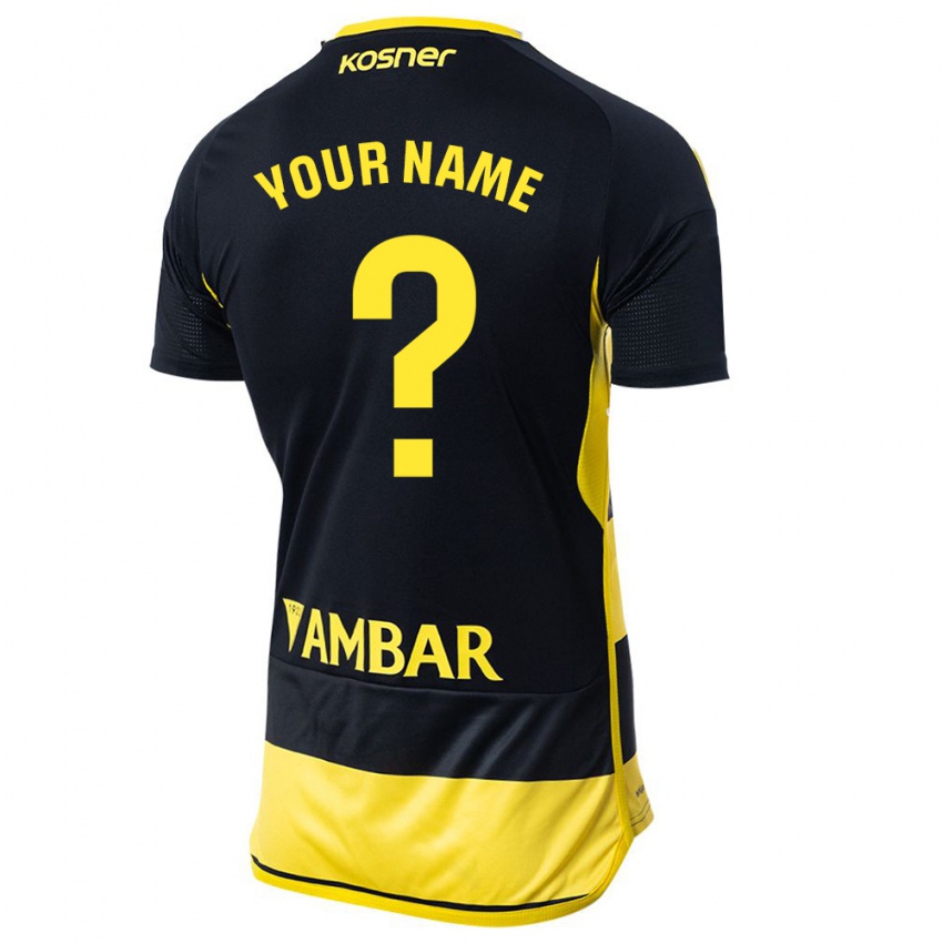 Damen Ihren Namen #0 Schwarz Gelb Auswärtstrikot Trikot 2023/24 T-Shirt Österreich